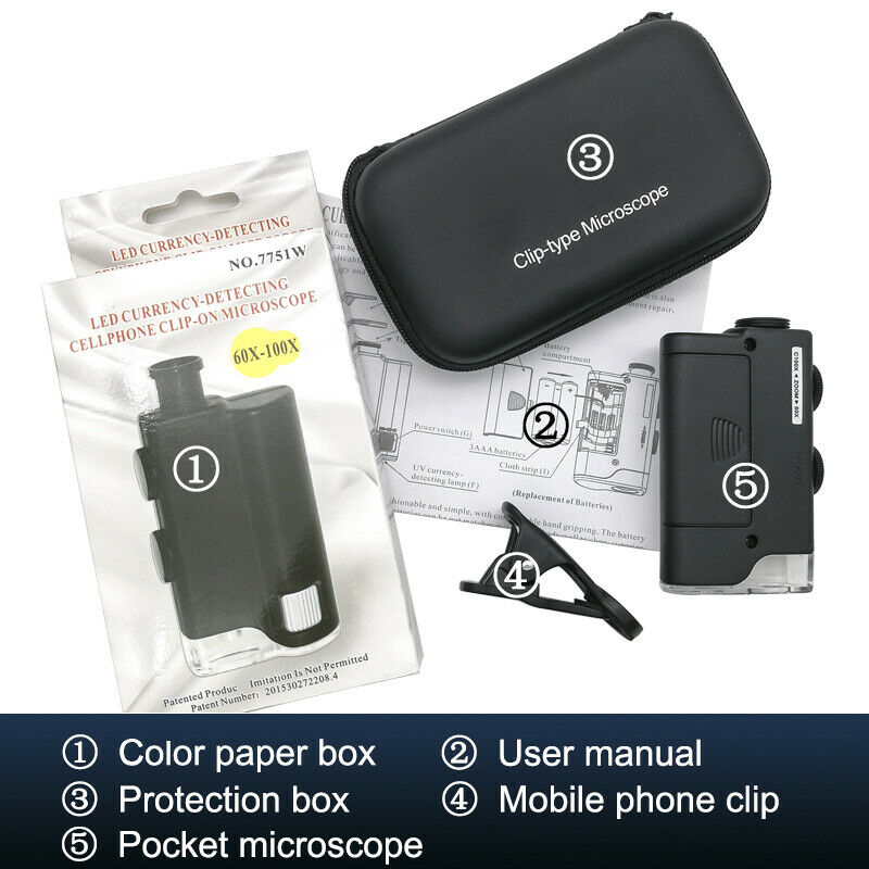 Microscopes Garosa, microscope portable pour téléphone portable, pour la  détection de la peau 