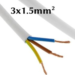 Cable électrique souple au mètre 3G 1.5²